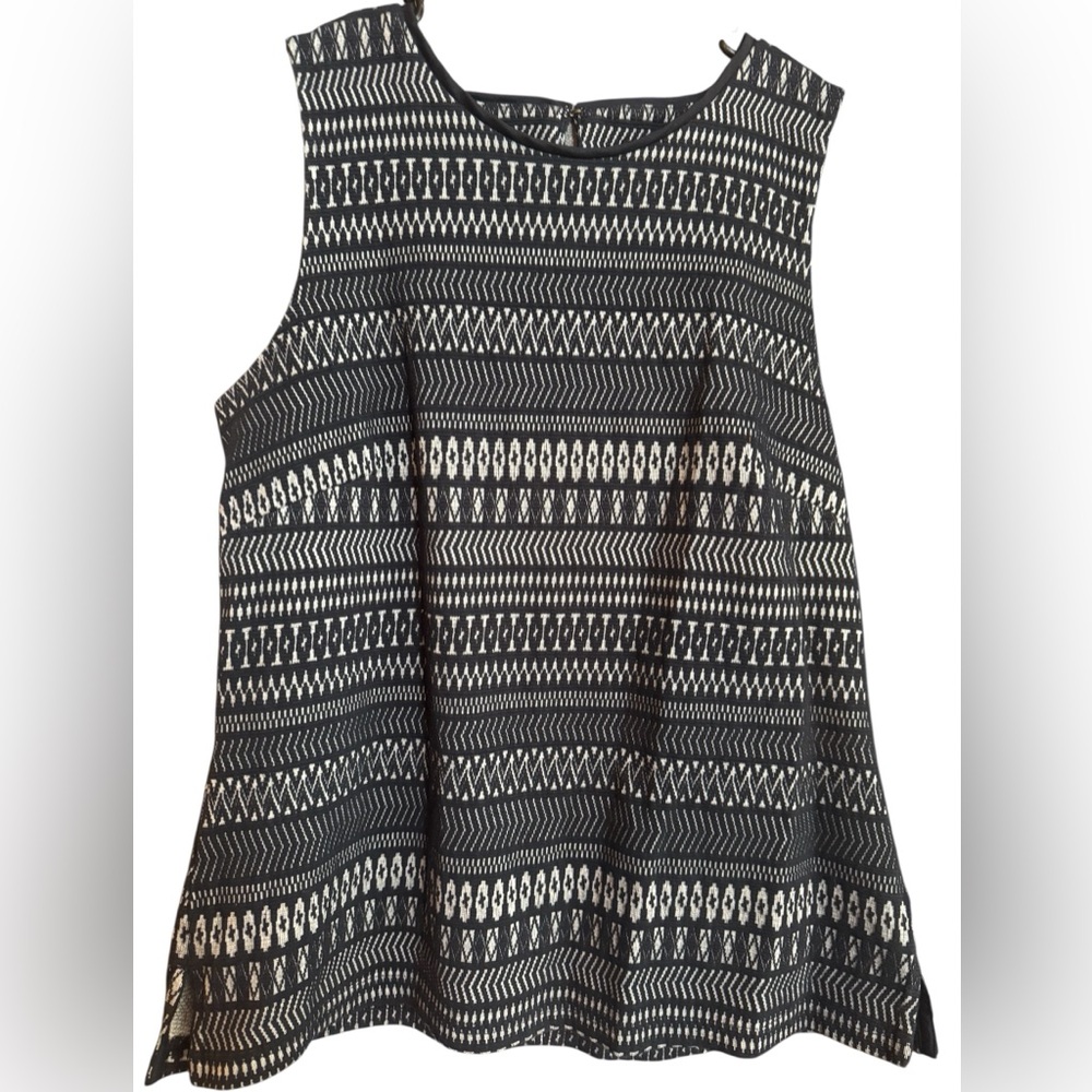 Banana Republic Navy and White Boxy Tank Top - EUC